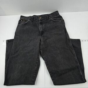 H.I.S Jeans Mens 36x36‎ Black Denim Straight Leg Made in USA Vintage 34x34